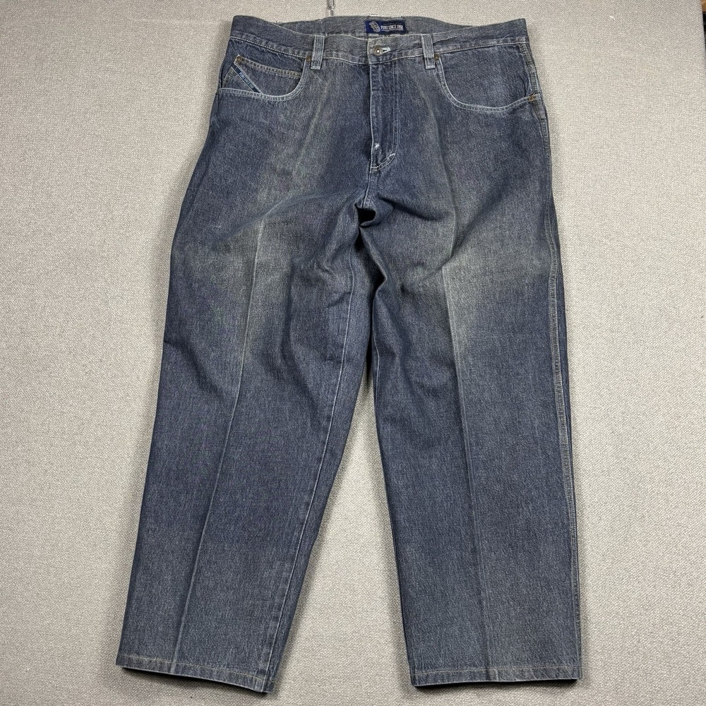 Vintage FUBU Jeans Mens 40x32 Blue Baggy Wide Leg Denim Y2K 90s